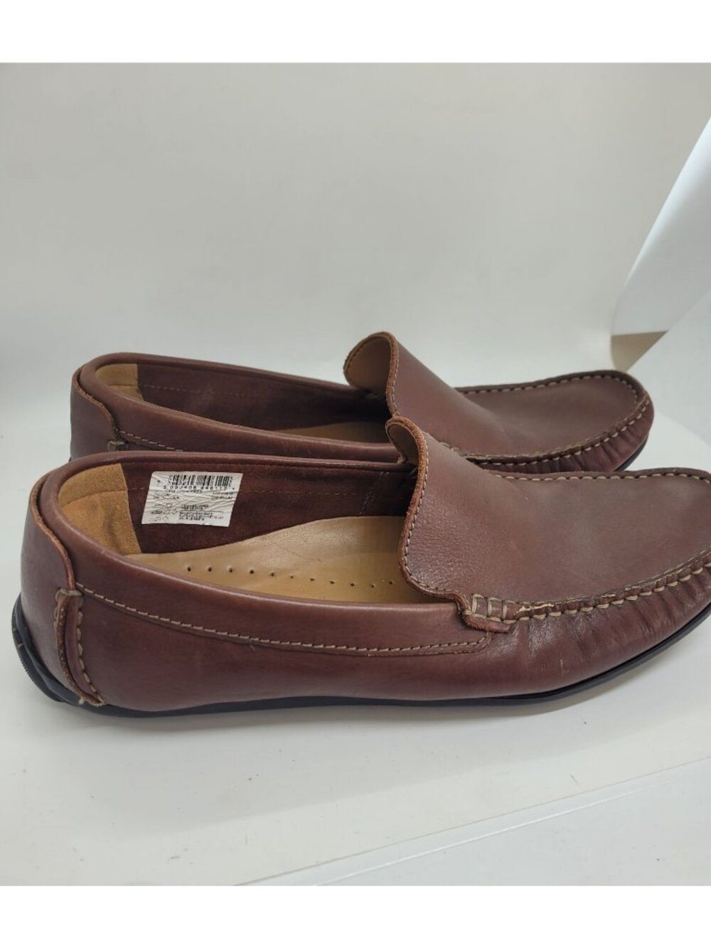 Clarks Collection Mens Brown Leather Hamilton Free Loafers 8.5 Slip-On Shoes